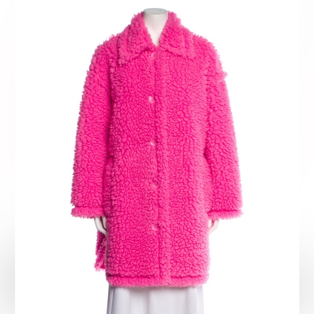 Stand Studio Gwen pink faux shearling coat (NEW)